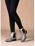 Faux leather ankle boot