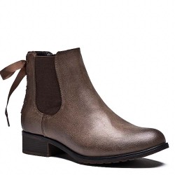 Faux leather ankle boot