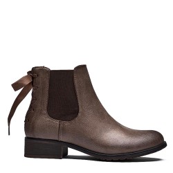 Faux leather ankle boot