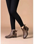 Faux leather ankle boot