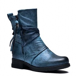 Faux leather ankle boot