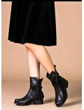 Faux leather ankle boot