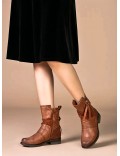 Faux leather ankle boot