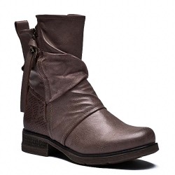 Faux leather ankle boot
