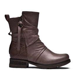 Faux leather ankle boot
