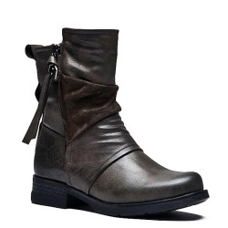 Faux leather ankle boot