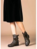 Faux leather ankle boot