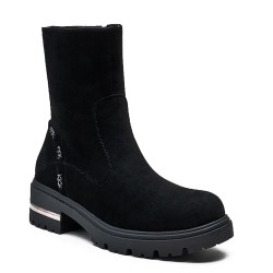 Faux leather ankle boot