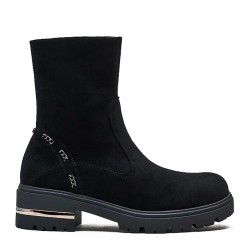 Faux leather ankle boot