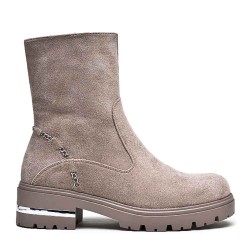 Faux leather ankle boot