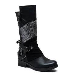 Botte en mix matières pour l'automne et l'hiver