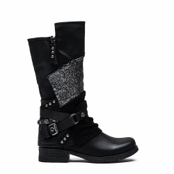 Botte en mix matières pour l'automne et l'hiver