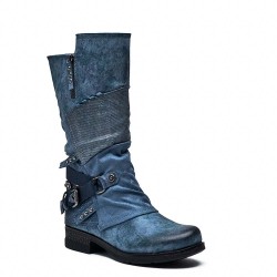 Botte en mix matières pour l'automne et l'hiver