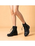 Faux leather ankle boot