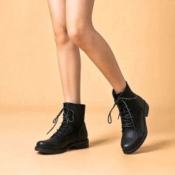 Faux leather ankle boot