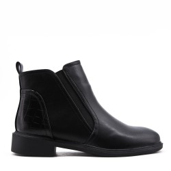 Faux leather ankle boot