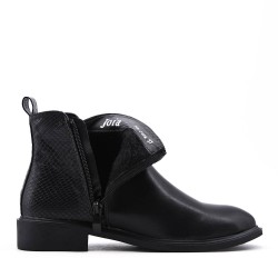 Faux leather ankle boot