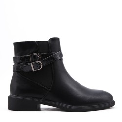 Faux leather ankle boot