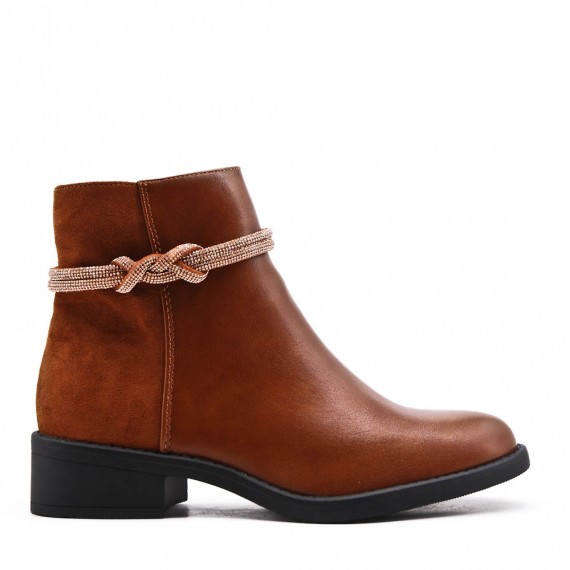 Faux leather ankle boot