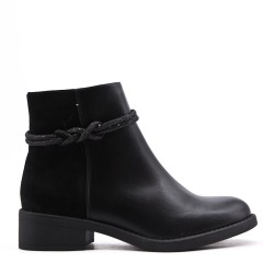 Faux leather ankle boot