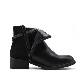 Faux leather ankle boot