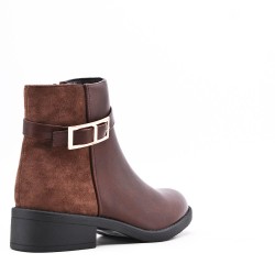 Faux leather ankle boot