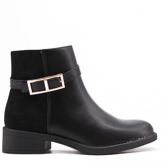 Faux leather ankle boot