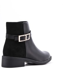 Faux leather ankle boot