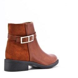 Faux leather ankle boot