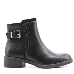 Faux leather ankle boot