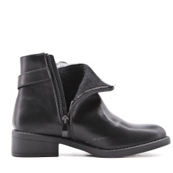 Faux leather ankle boot