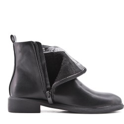 Faux leather ankle boot