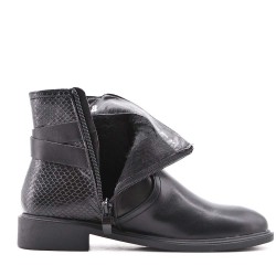 Faux leather ankle boot