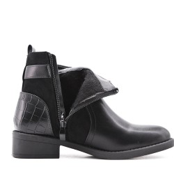 Faux leather ankle boot