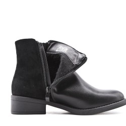 Faux leather ankle boot