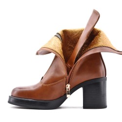 Faux leather ankle boot