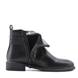 Faux leather ankle boot