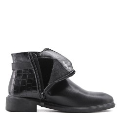 Faux leather ankle boot