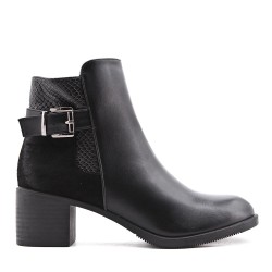 Faux leather ankle boot