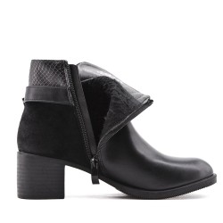 Faux leather ankle boot