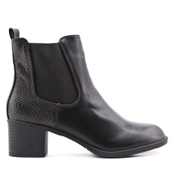 Faux leather ankle boot