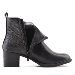 Faux leather ankle boot