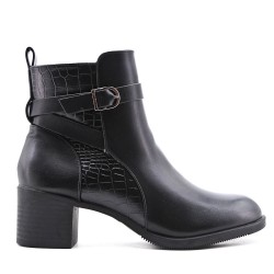 Faux leather ankle boot