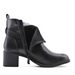 Faux leather ankle boot