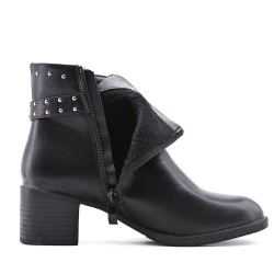 Faux leather ankle boot