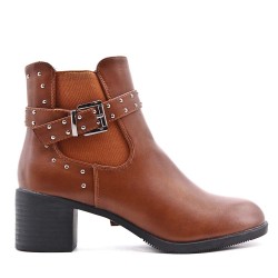 Faux leather ankle boot