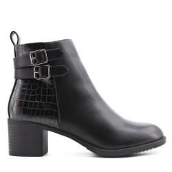 Faux leather ankle boot