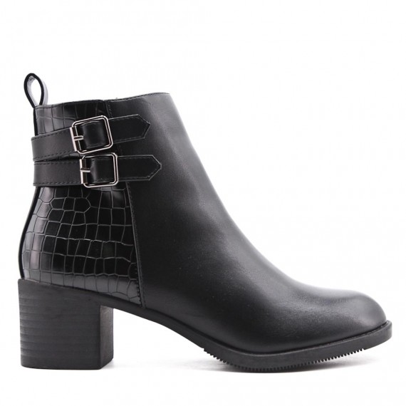 Faux leather ankle boot