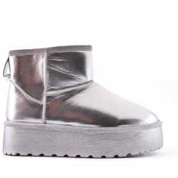 Faux leather ankle boot