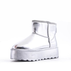 Faux leather ankle boot